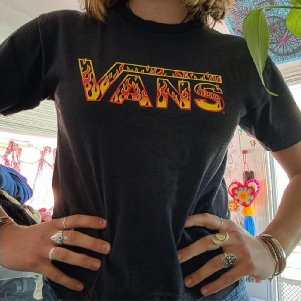 Vans Flame Classic Black Tee XL